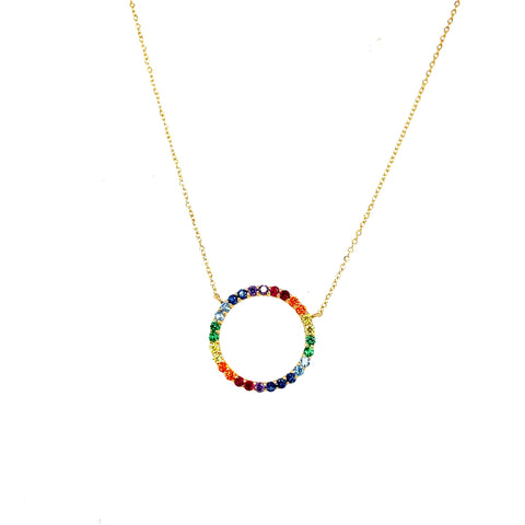 Rainbow Circle Necklace