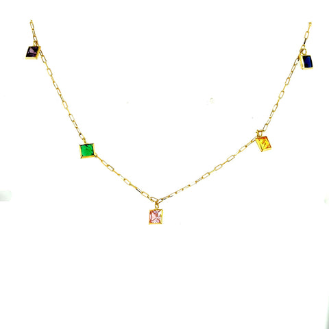 Rainbow Dangling Necklace