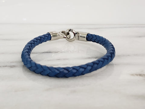 Blue Leather  Bracelet