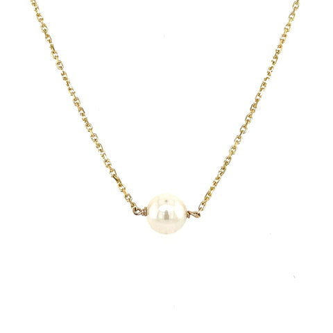 Single Pearl Gold Necklace