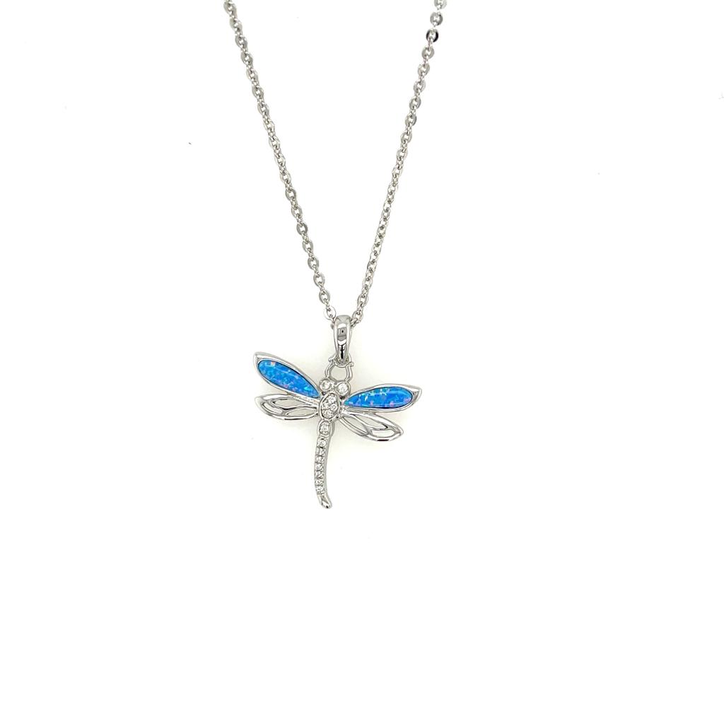 Opal Dragonfly Pendant