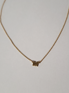 Gold Block Initial Necklace